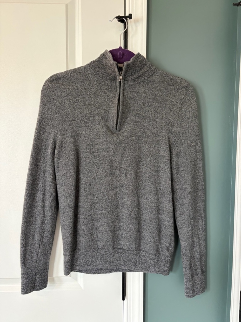 Express Men's Gray Half-Zip Sweater